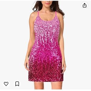 Sparkle Sequin Pink Ombré Dress